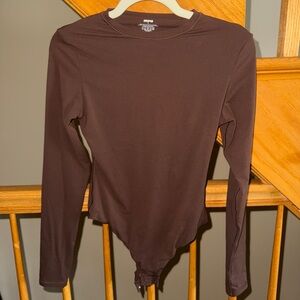 SKIMS Fits Everybody Long Sleeve Bodysuit Cocoa |M